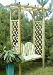 Pergola Lawinia mit Bank - Abmessung: 180 x 65 x 214 cm (B x T x H)