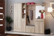 Große Garderobe Bratteli 07, Farbe: Eiche Sonoma - Abmessungen: 203 x 210 x 32 cm (H x B x T), mit zwei Haken