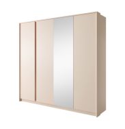 Schlichter Kleiderschrank mit genügend Stauraum Zaghouan 01, Farbe: Beige - Abmessungen: 210 x 223 x 55,5 cm (H x B x T), mit zwei Kleiderstangen