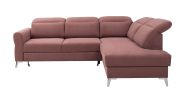 Ecksofa Turnhout 02, Farbe: Rot - Abmessungen: 102 x 262 x 207 cm (H x B x T) - Ottomane: Rechts