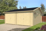 Holzgarage Bleikogel - 70 mm Blockbohlenhaus, Grundfläche: 33,1 m², Satteldach