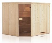 Elementsauna Tirari 68 mm mit Dachkranz - Außenmaße (B x T x H): 144 x 144 x 199 cm