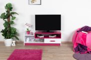 Kinderzimmer - TV-Unterschrank Frank 10, Farbe: Weiß / Rosa - 43 x 120 x 43 cm (H x B x T)