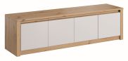 Kommode Faleula 05, Farbe: Eiche / Weiß - 47 x 170 x 43 cm (H x B x T)