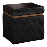 Hocker "Postira" 30, Farbe: Walnuss / Schwarz - Abmessungen: 40 x 40 x 40 cm (H x B x T)