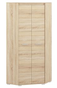 Drehtürenschrank / Eckkleiderschrank Mochis 04, Farbe: Sonoma Eiche hell inklusive 3 Farbeinsätzen - Abmessungen: 200 x 82 x 82 cm (H x B x T), mit 2 Türen und 6 Fächern