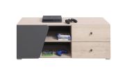 Jugendzimmer - TV-Unterschrank Chiny 08, Farbe: Eiche / Grau - Abmessungen: 45 x 120 x 50 cm (H x B x T)