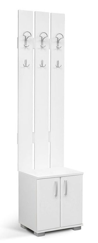 Garderobe Potes 02, Farbe: Weiß - 209 x 50 x 37 cm (H x B x T)