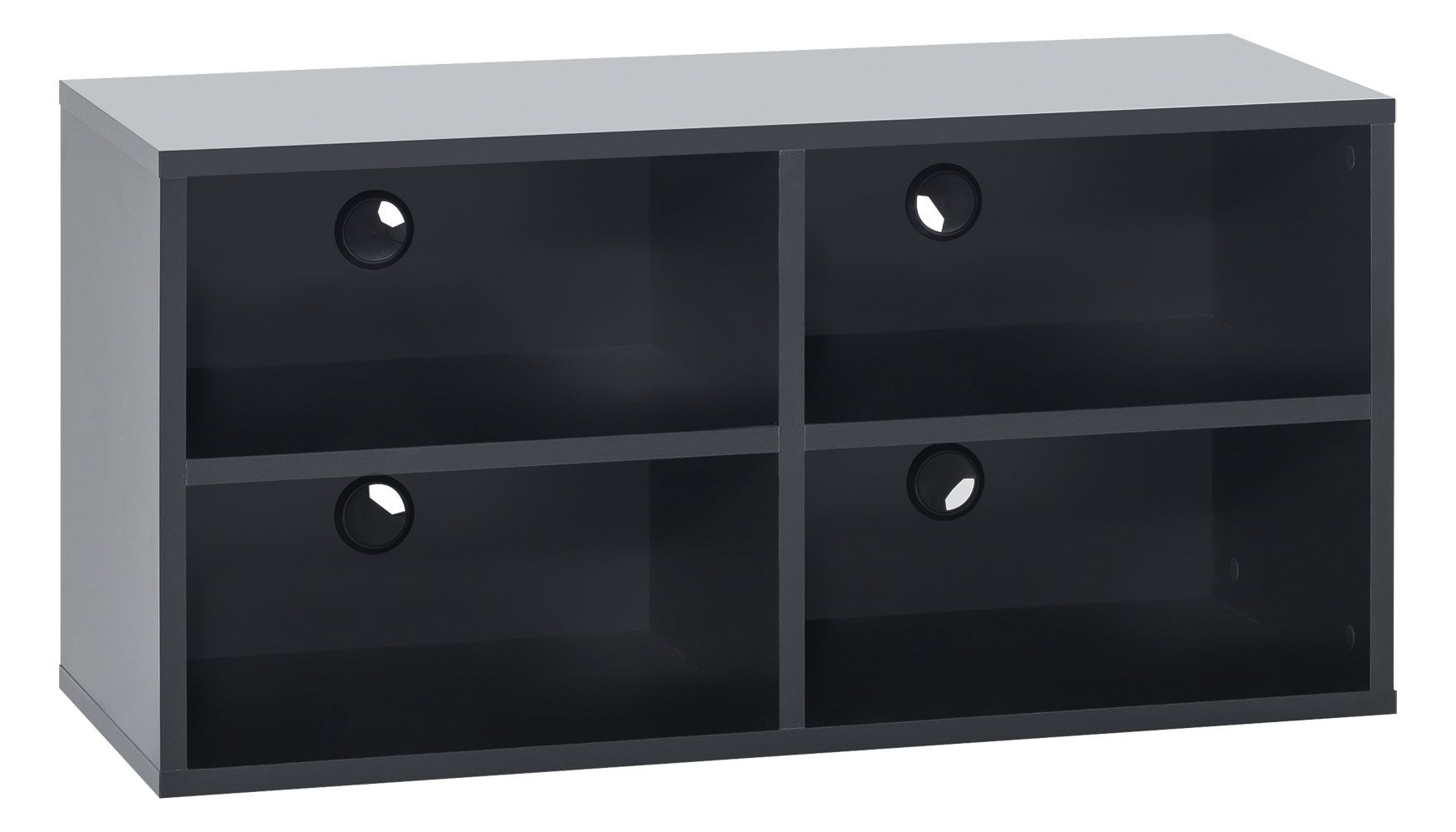 Jugendzimmer - TV-Unterschrank Marincho 55, Farbe: Schwarz - Abmessungen: 53 x 106 x 42 cm (H x B x T)