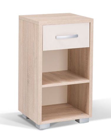 Jugendzimmer - Kommode Gabriel 01, Farbe: Eiche Braun / Creme - 75 x 42 x 38 cm (H x B x T)