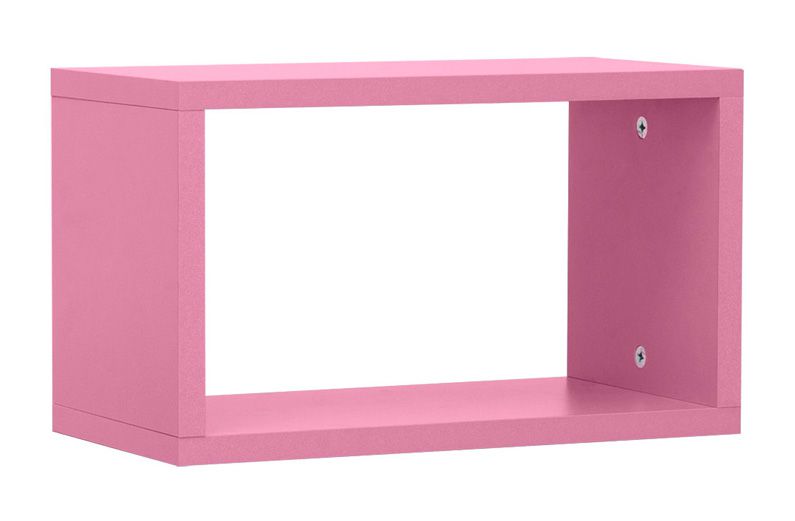 Kinderzimmer - Hängeregal / Wandregal Luis 08, Farbe: Rosa - 24 x 40 x 20 cm (H x B x T)