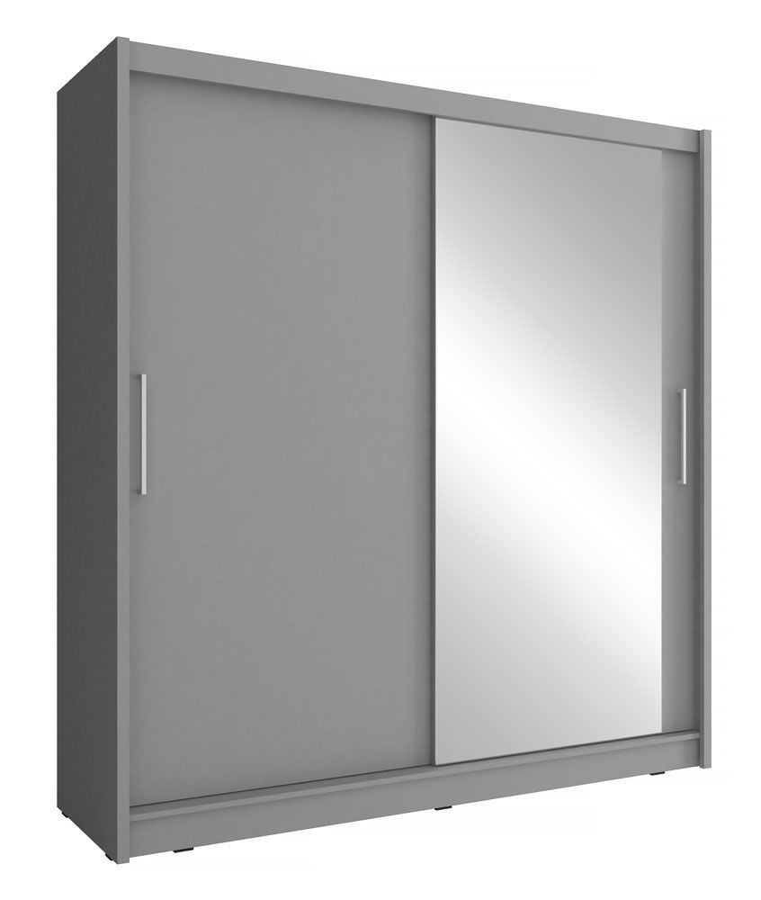 Moderner Schwebetürenschrank mit genügend Stauraum Warbreck 19, Farbe: Grau - Abmessungen: 200 x 180 x 62 cm (H x B x T)