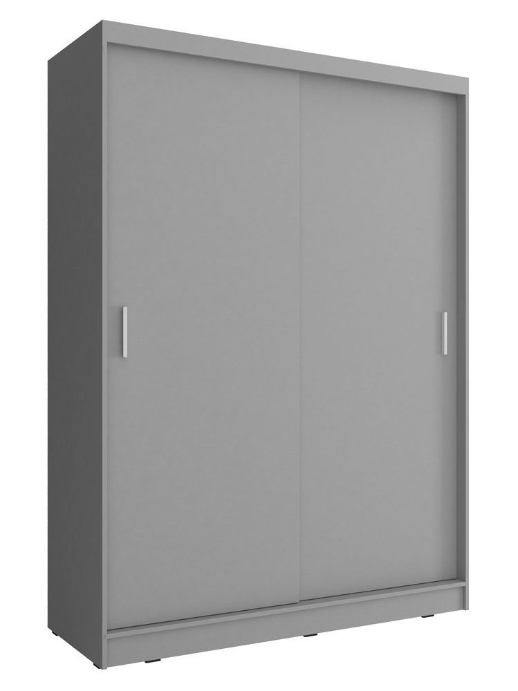 Moderner Kleiderschrank Bickleigh 03, Farbe: Grau - Abmessungen: 200 x 130 x 62 cm (H x B x T), mit fünf Fächern