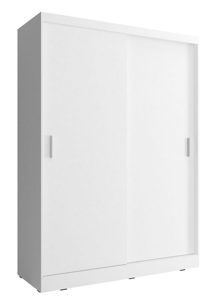 Neutraler Kleiderschrank mit genügend Stauraum Bickleigh 01, Farbe: Weiß - Abmessungen: 200 x 130 x 62 cm (H x B x T), mit fünf Fächern