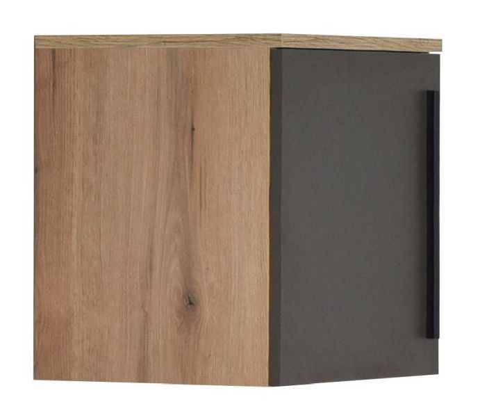 Aufsatz für Drehtürenschrank/ Kleiderschrank Burgos  02, Farbe: Eiche / Grau - 45 x 40 x 38 cm (H x B x T)