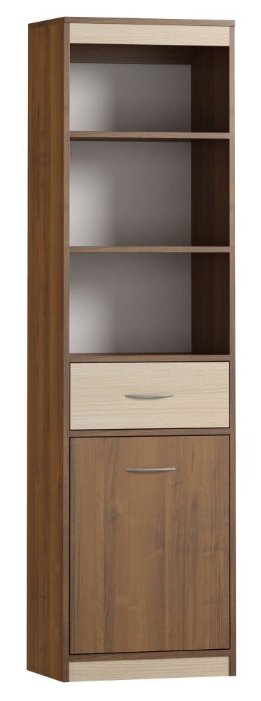 Schrank Pasuruan 04, Farbe: Nuss / Ahorn - Abmessungen: 195 x 54 x 37 cm (H x B x T)