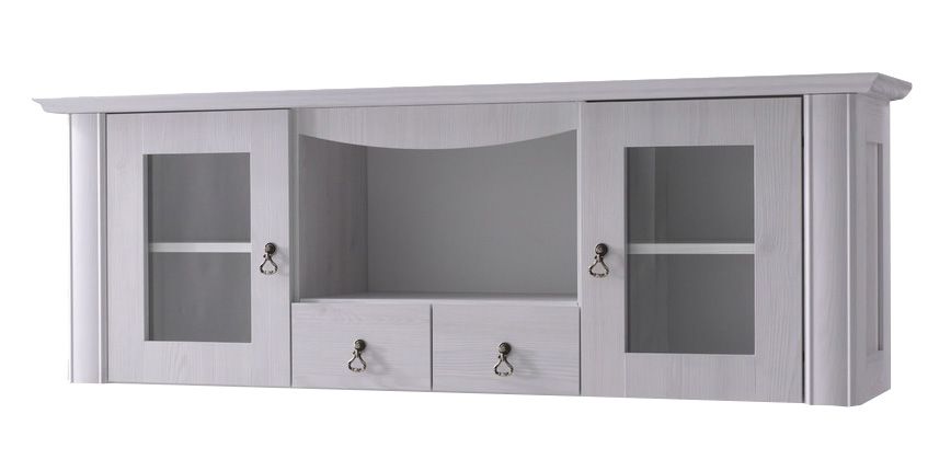 Hängeschrank Bignona 16, Farbe: Kiefer weiß - 50 x 145 x 37 cm (H x B x T)