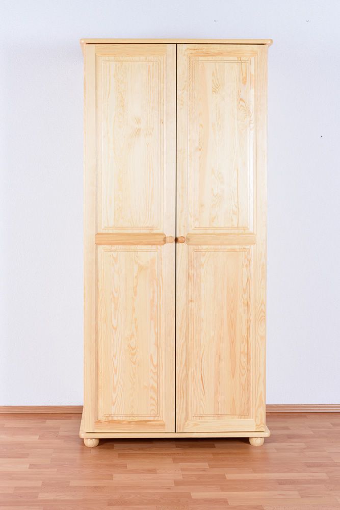 Kleiderschrank Kiefer Vollholz massiv natur Junco 12A - 195 x 92 x 59 cm (H x B x T)