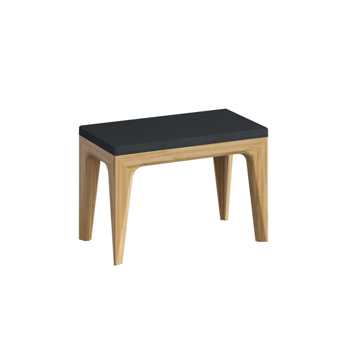 Hocker "Topusko" 43, Farbe: Eiche / Schwarz, massiv - Abmessungen: 48 x 70 x 40 cm (H x B x T)