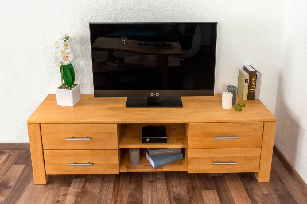 TV - Unterschrank Wooden Nature 126 Kernbuche massiv - 48 x 160 x 40 cm (H x B x T)