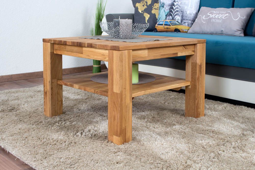 Couchtisch Wooden Nature 122 Eiche massiv - 45 x 65 x 65 cm (H x B x T)