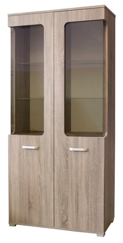 Vitrine Kikori 19, Farbe: Sonoma Eiche - Abmessungen: 190 x 80 x 40 cm (H x B x T)