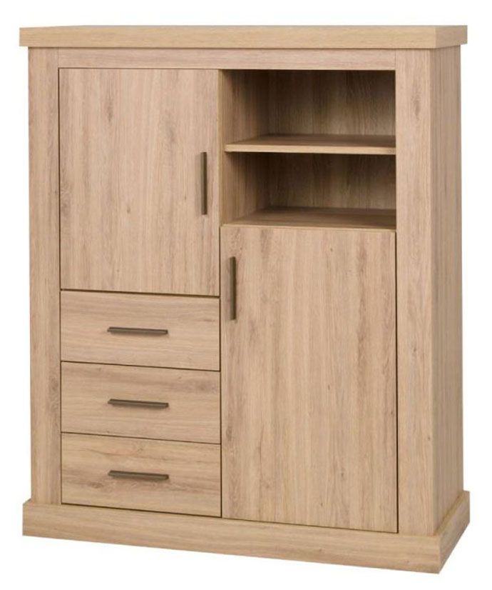 Kommode Kolda 12, Farbe: Wildeiche - 125 x 103 x 44 cm (H x B x T)