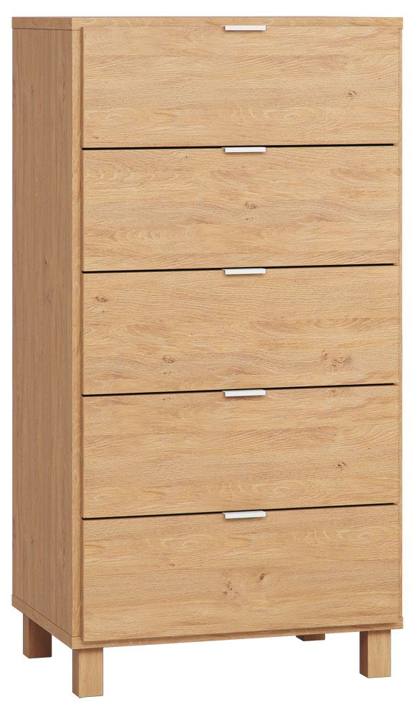 Kommode Averias 05, Farbe: Eiche - Abmessungen: 122 x 63 x 47 cm (H x B x T)