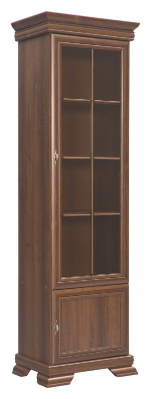 Vitrine Sentis 17, Farbe: Dunkelbraun - 193 x 58 x 40 cm (H x B x T)