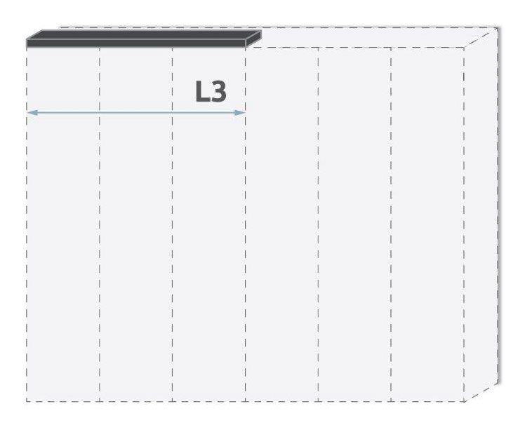 Oberer LED-Rahmen für Drehtürenschrank / Kleiderschrank Faleasiu und Anbaumodule, Farbe: Weiß - Breite: 137 cm