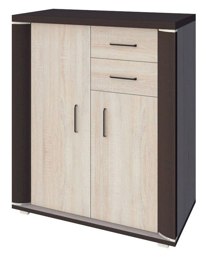 Kommode Aitape 50, Farbe: Sonoma Eiche dunkel / Sonoma Eiche hell - Abmessungen: 105 x 90 x 40 cm (H x B x T)