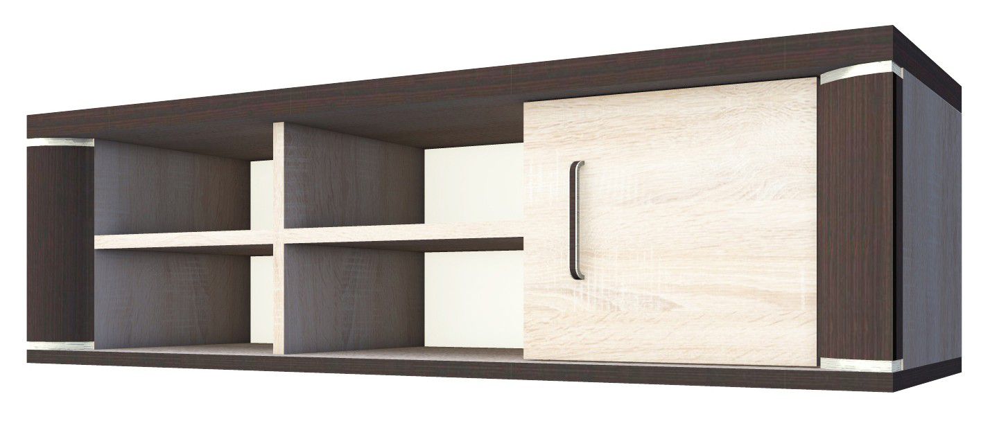 Hängeschrank Aitape 04, Farbe: Sonoma Eiche dunkel / Sonoma Eiche hell - Abmessungen: 37 x 135 x 30 cm (H x B x T)