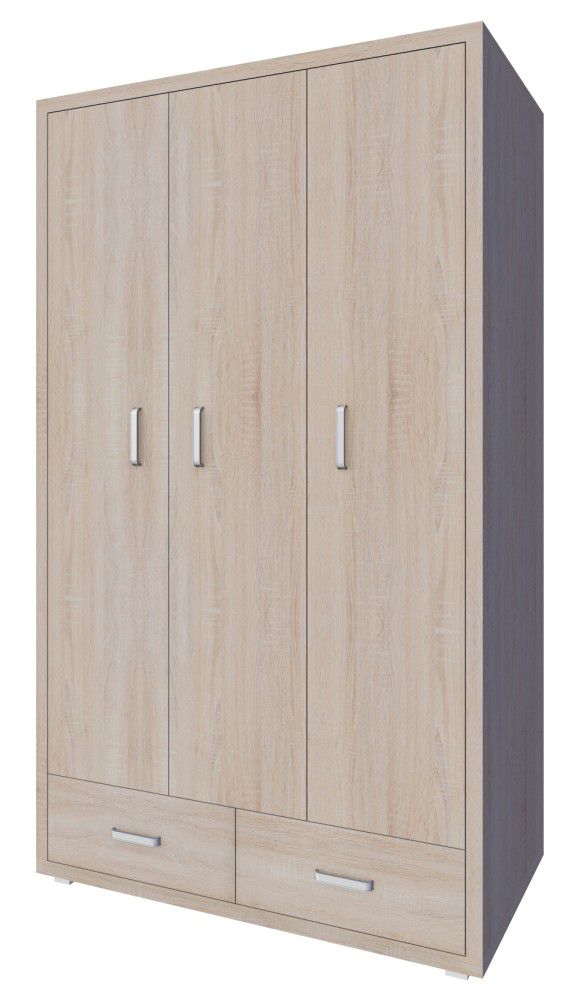 Drehtürenschrank / Kleiderschrank Kerowagi 09, Farbe: Sonoma Eiche - Abmessungen: 200 x 120 x 55 cm (H x B x T)