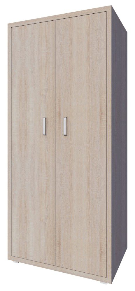 Drehtürenschrank / Kleiderschrank Kerowagi 10, Farbe: Sonoma Eiche - Abmessungen: 200 x 90 x 55 cm (H x B x T)