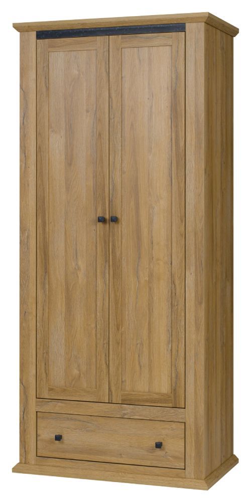 Drehtürenschrank / Kleiderschrank Matam 01, Farbe: Eiche - 200 x 90 x 54 cm (H x B x T)