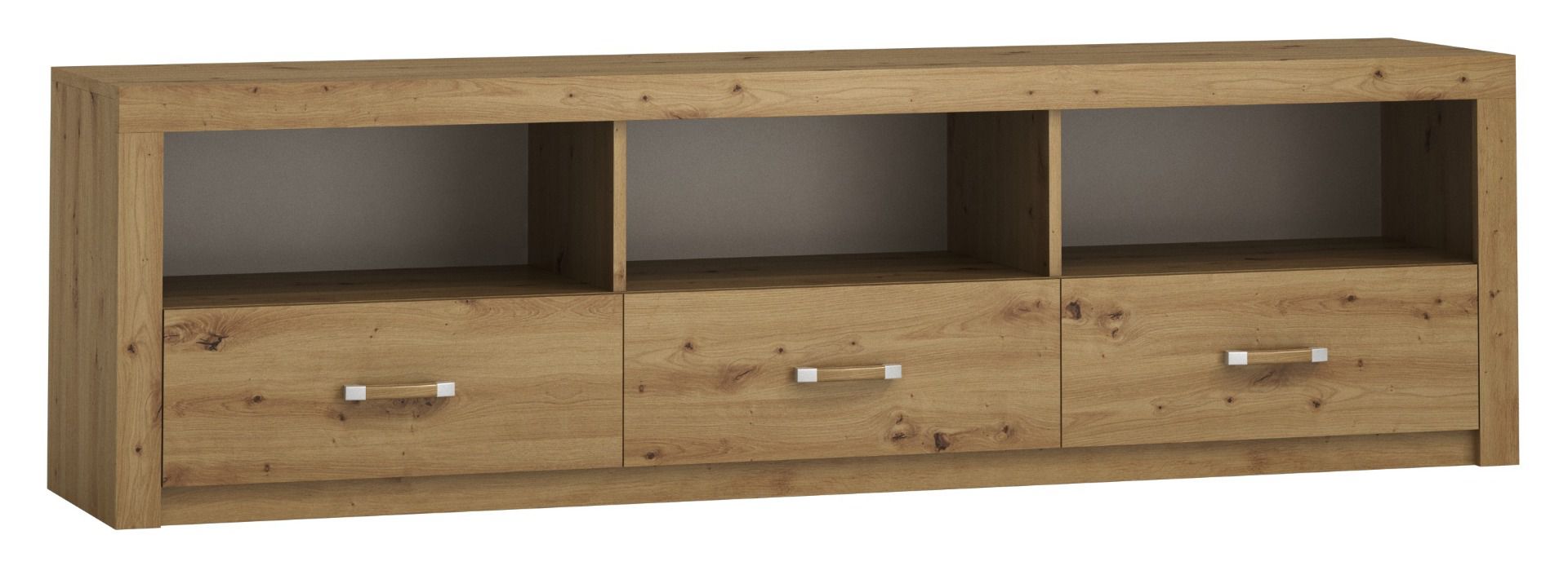 TV-Unterschrank Vanimo 04, Farbe: Eiche - Abmessungen: 57 x 200 x 42 cm (H x B x T)