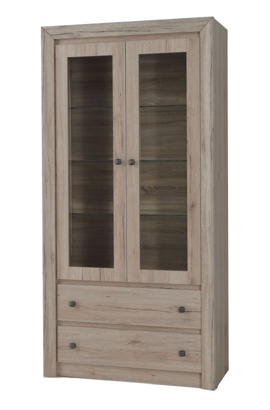 Vitrine Sokone 25, Farbe: Sanremo - 194 x 96 x 45 cm (H x B x T)