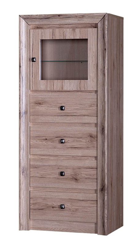 Vitrine Sokone 07, Farbe: Sanremo - 154 x 65 x 46 cm (H x B x T)