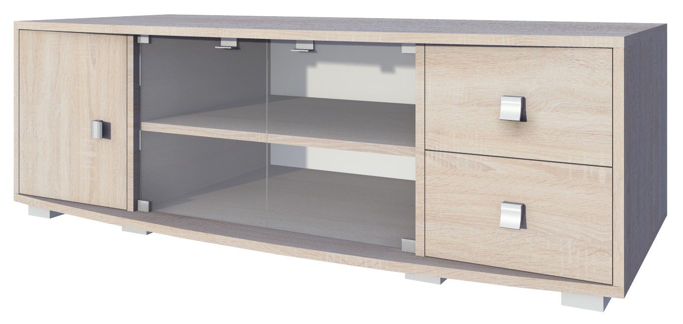 TV-Unterschrank Rabaul 43, Farbe: Sonoma Eiche - Abmessungen: 47 x 160 x 48 cm (H x B x T)