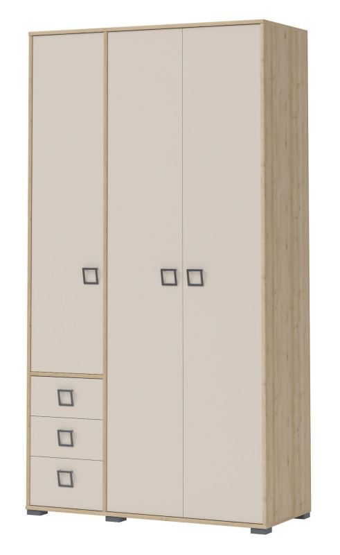 Drehtürenschrank / Kleiderschrank 19, Farbe: Buche / Creme - 236 x 126 x 56 cm (H x B x T)