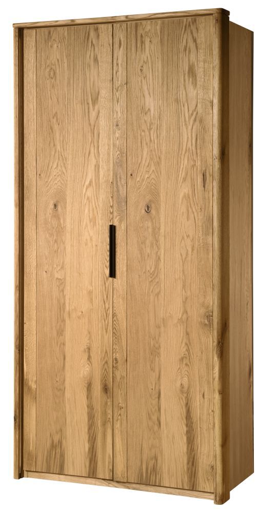 Drehtürenschrank / Kleiderschrank mit Rahmen Teresina 01, Farbe: Natur, Eiche teilmassiv – 222 x 106x 64 (H x B x T)