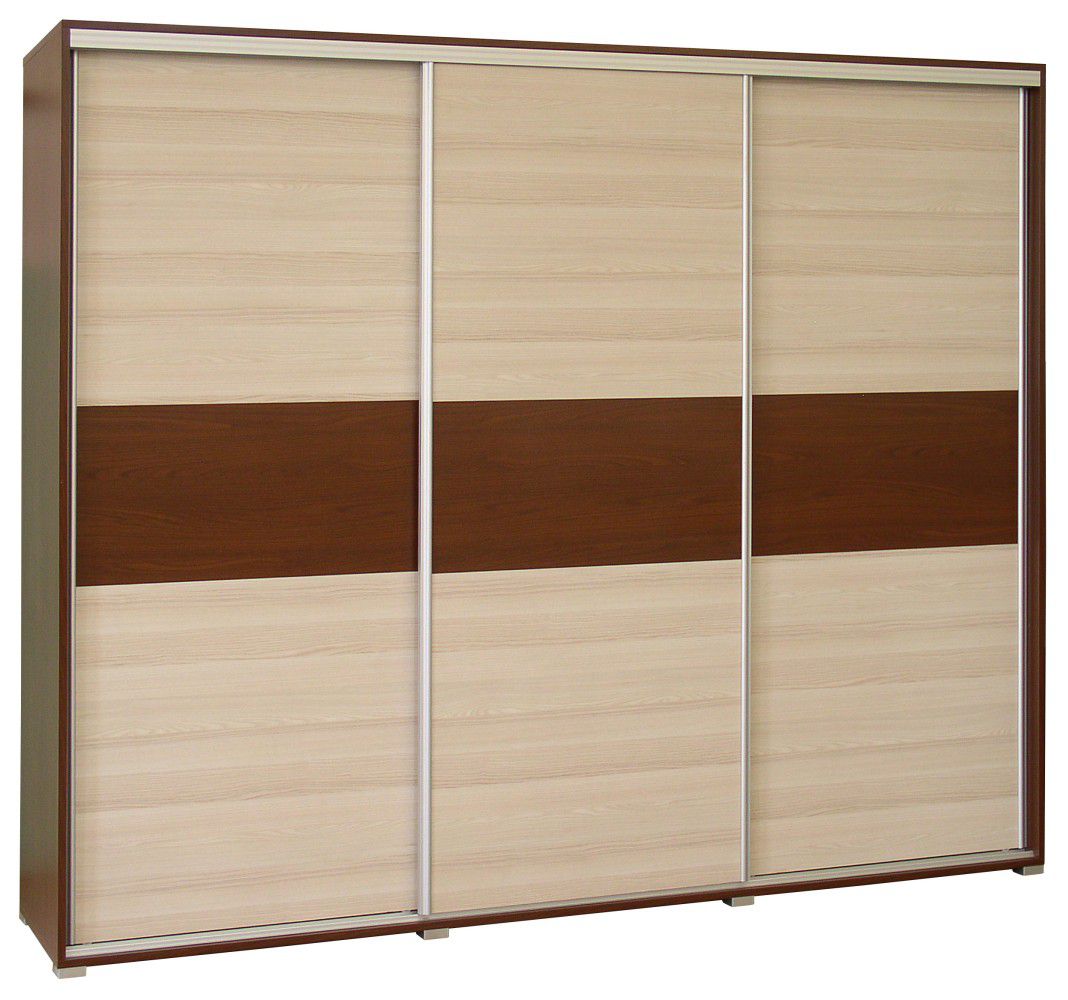 Schiebetürenschrank / Kleiderschrank Cikupa 51, Farbe: Nuss / Ulme - Abmessungen: 210 x 200 x 60 cm (H x B x T)