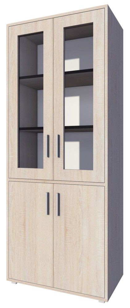 Vitrine Garut 23, Farbe: Sonoma Eiche - Abmessungen: 194 x 80 x 40 cm (H x B x T)