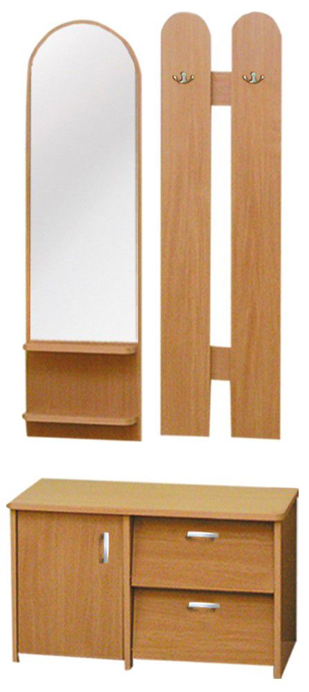 Garderobe Paseh 05, Farbe: Erle - Abmessungen: 200 x 80 x 38 cm (H x B x T)