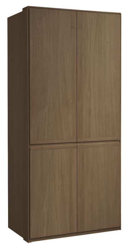 Moderner Kleiderschrank mit Soft Close System Fazenda 01, Oberfläche geölt / gewachst, Dunkelbraun, Eiche teilmassiv, Maße: 222 x 104 x 61 cm