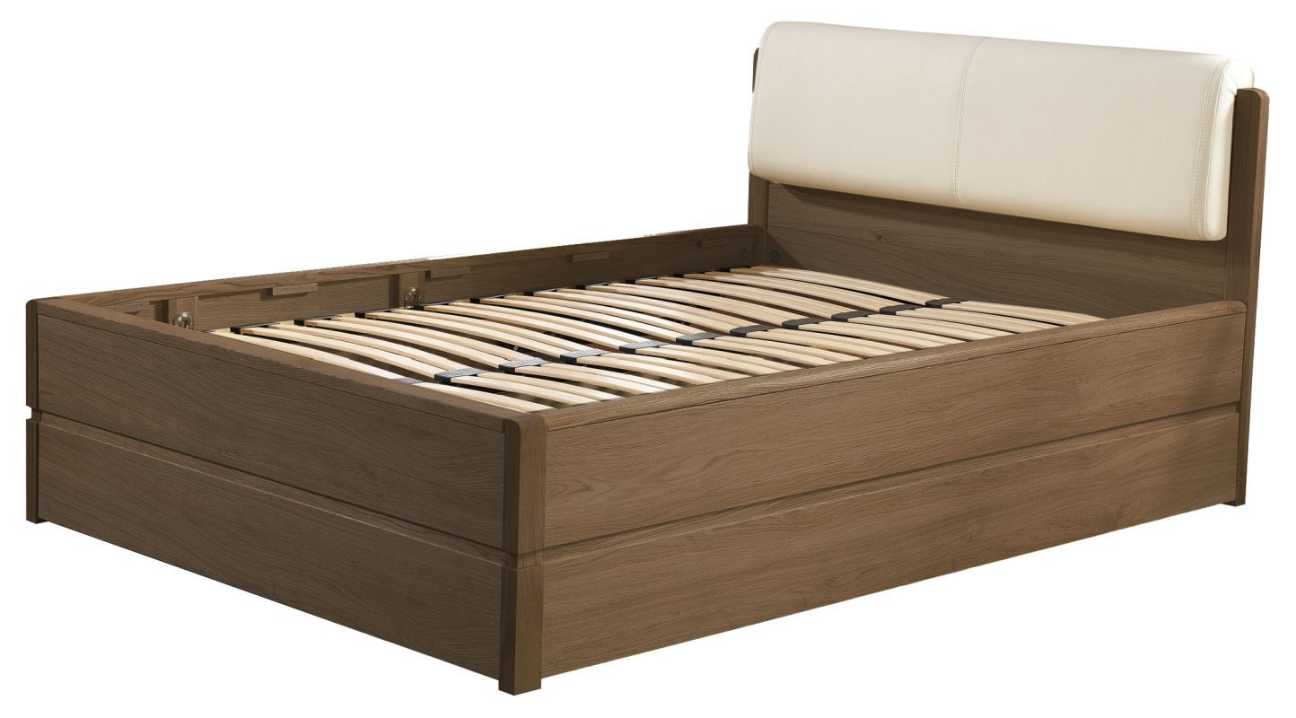 Doppelbett mit Staukasten Fazenda 08, Farbe: Dunkelbraun, Eiche teilmassiv – 160 x 200 cm (B x L)