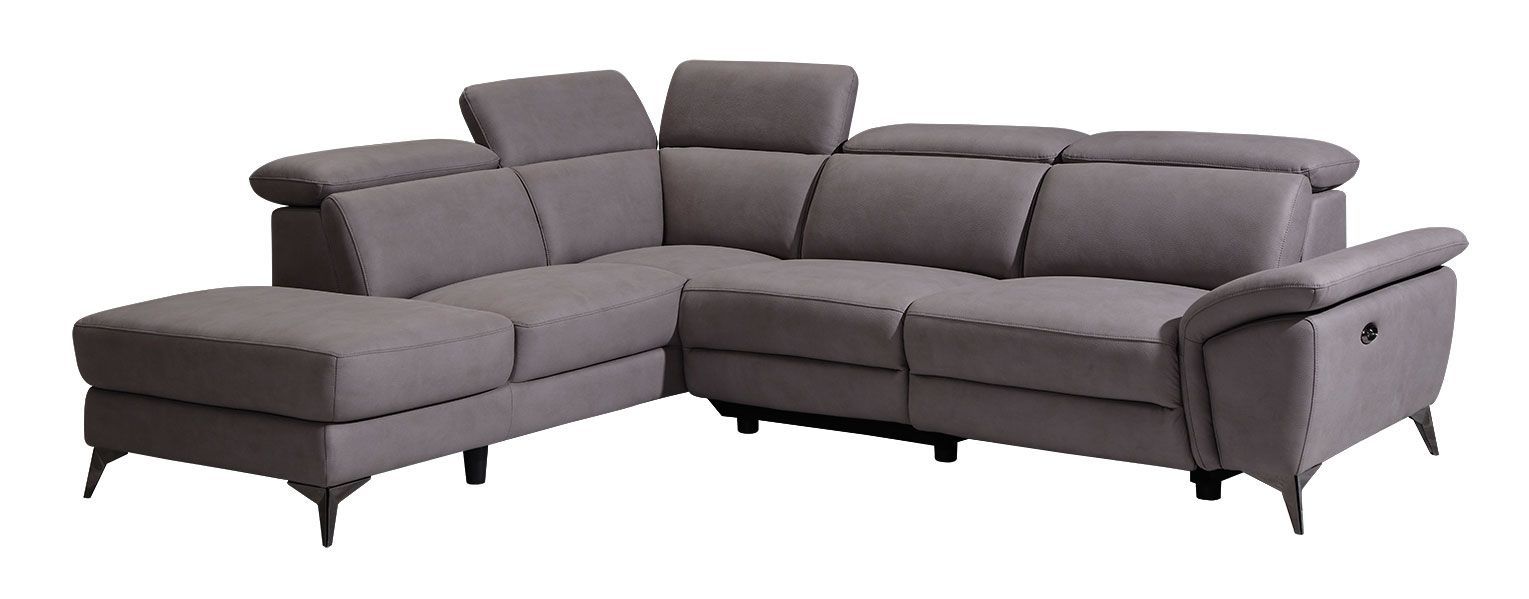 Ecksofa Luanda 85, Farbe: Grau - Abmessungen: 270 x 220 cm (B x T) - Ottomane: Links