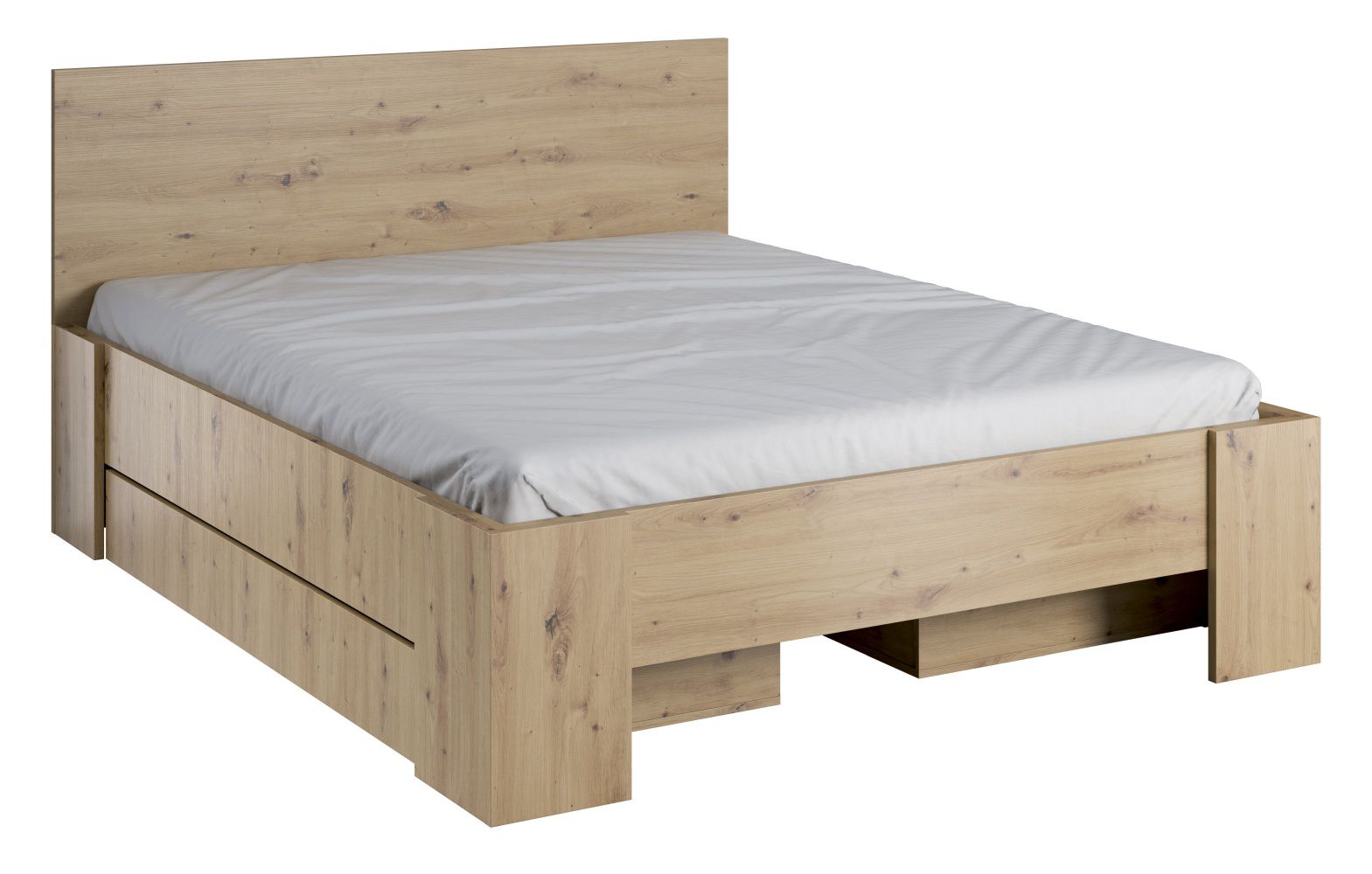 Doppelbett Faleula 10, Farbe: Eiche - Liegefläche: 160 x 200 cm (B x L)