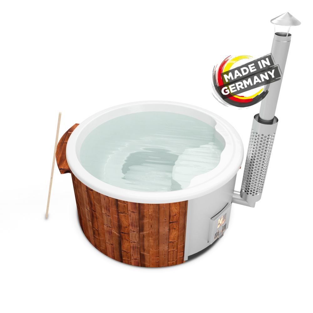 Hot Tub 03 aus Thermoholz, Wanne: Weiß, Innendurchmesser: 180 cm