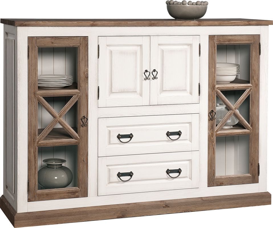 Sideboard "Kilkis" Kiefer altweiß 16 - 119 x 170 x 42 cm (H x B x T)